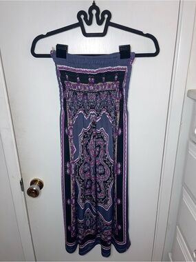 EUC Cristinalove Purple and Gray Paisley Maxi Skirt
